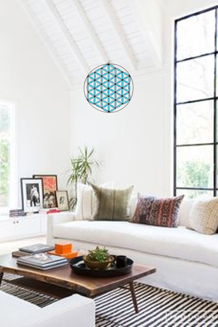 Flor de la vida turquesa Flor de la vida visuddha turquesa para armonizar espacios